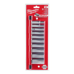 Milwaukee 3/8 in. drive SAE 6 Point Chrome Deep Well Socket Set 10 pc