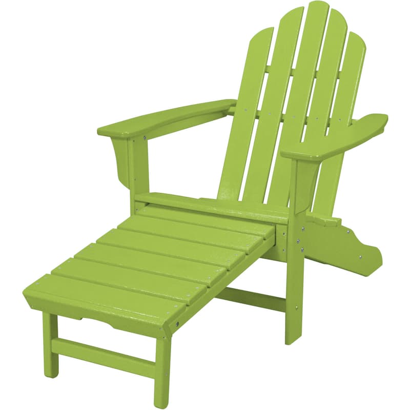 Photos - Garden Furniture Hanover Lime HDPE Frame Adirondack Chair with Ottoman HVLNA15LI 