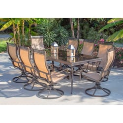 Hanover Monaco 9 pc Bronze Aluminum Swivel Dining Set