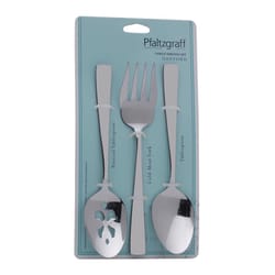 Pfaltzgraff Silver Stainless Steel serving set Fork and Spoon 3 pc