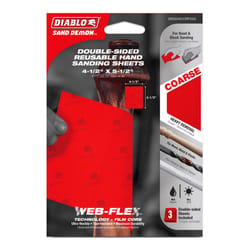 Diablo Sand Demon 4-1/2 in. L X 5-1/2 in. W 80 Grit Ceramic Blend Sanding Sheet 3 pk