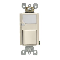 Leviton Decora 15 amps Toggle Switch Light Almond 1 pk