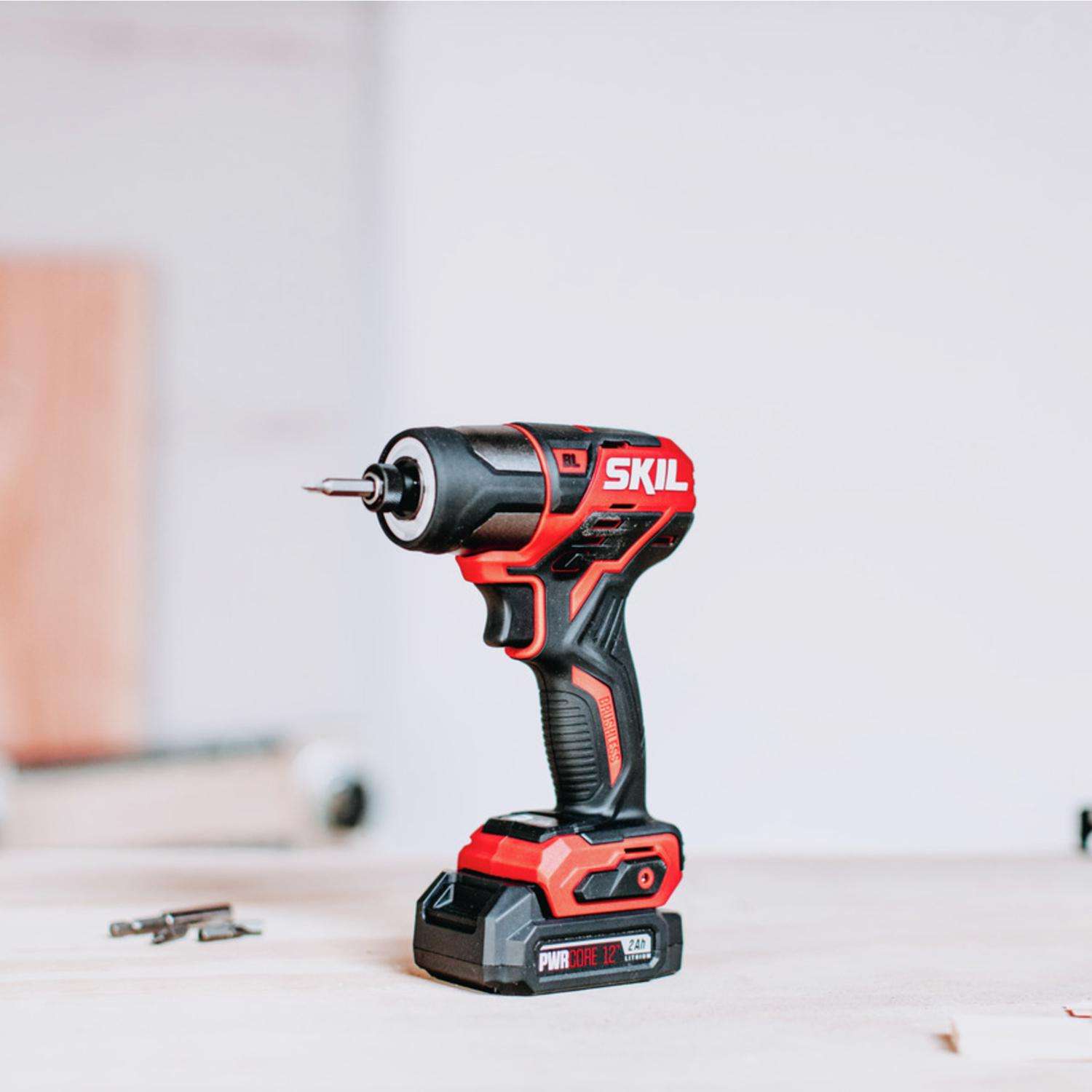 SKIL 12V PWR CORE 1 4 in. Cordless Brushless Impact Driver Kit