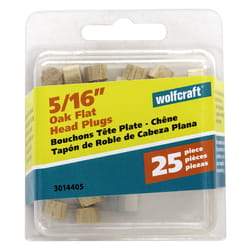 Wolfcraft Flat Oak Head Plug 5/16 in. D X 1/4 in. L 1 pk Natural