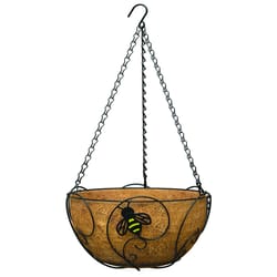 Panacea 8.37 H X 14 D Steel Bee-Conscious Hanging Basket Black