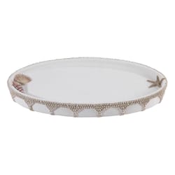 Avanti Linens Macrame Shells Ivory/White Plastic Soap Dish