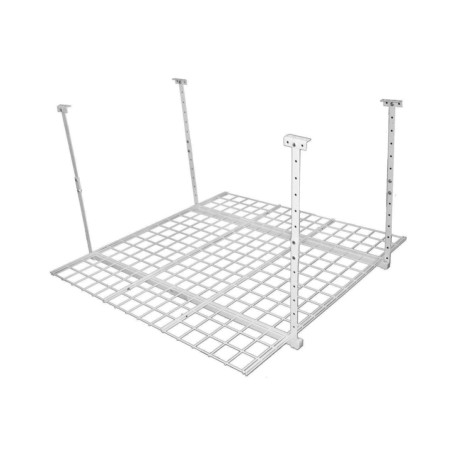 Hyloft 28 in. H X 45 in. W X 45 in. D White Steel Ceiling Storage Rack