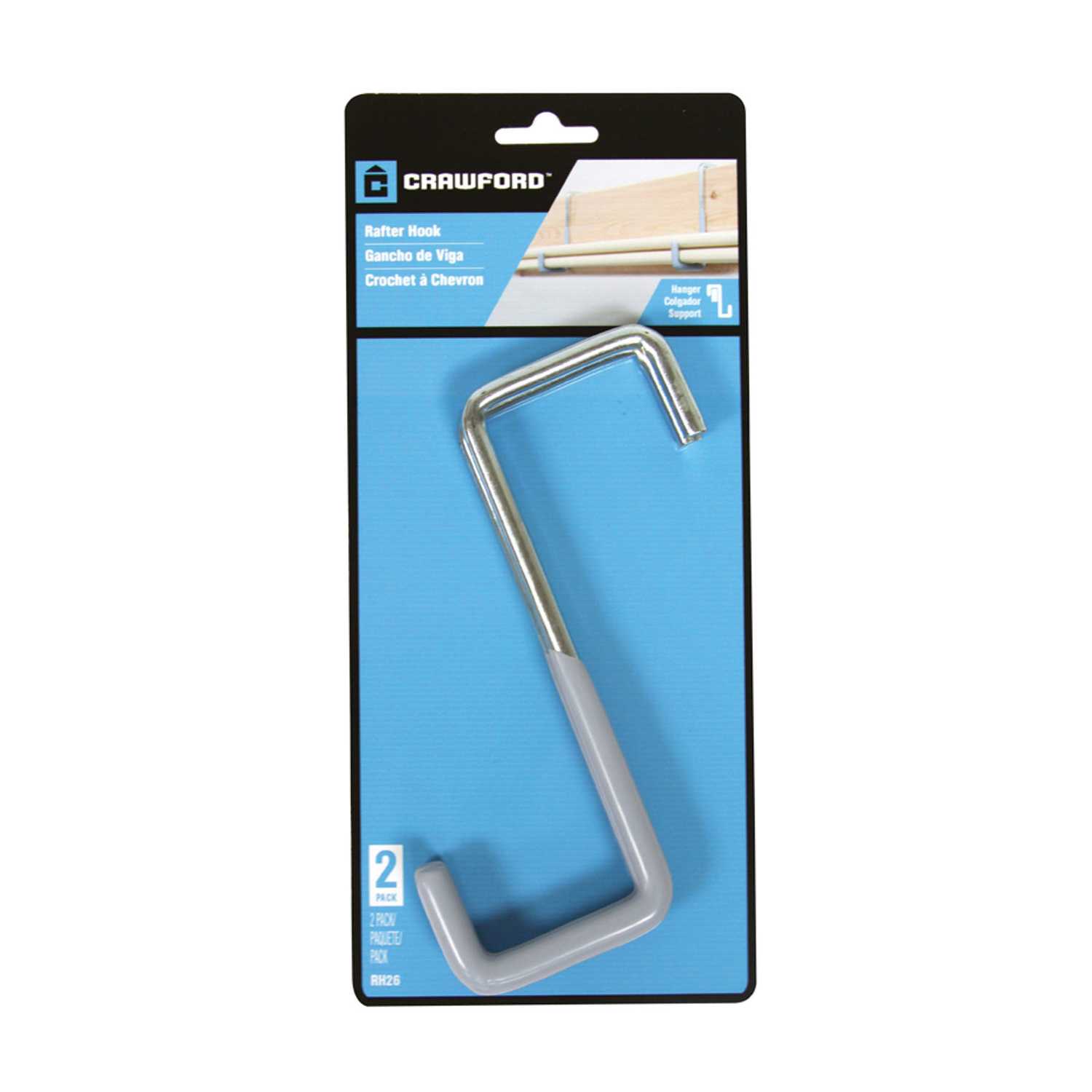 Crawford 5.75 in. L Vinyl Coated Gray Steel Large Rafter Hook 2 pk Ace Hardware