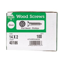 Hillman No. 14 X 2 in. L Phillips Zinc-Plated Wood Screws 100 pk