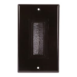 Monster Just Hook It Up Black 1 gang Plastic Home Theater Brush Wall Plate 1 pk
