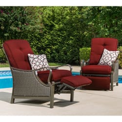 Hanover Ventura Brown Steel Frame Reclining Armchair Crimson Red