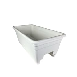 HC Companies 9 in. H X 12 in. W X 24 in. D Plastic Deck Rail Planter White