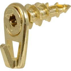 HILLMAN Brass-Plated Gold Drywall Picture Hook 50 lb 2 pk