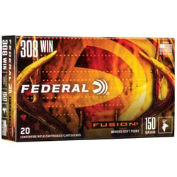 Federal Fusion Centerfire Rifle Soft Point Cartridge 308 150 grains 20 pk