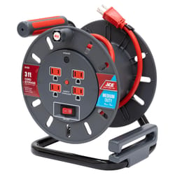 MasterPlug 50' 12/3 Metal ExtCord Reel w/4 Outlets