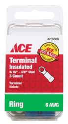 Ace Ring Terminal Blue 3 pk