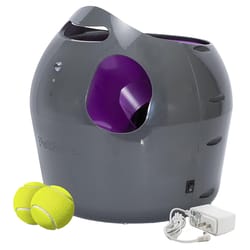 PetSafe Gray Plastic Ball Launcher and Tennis Balls standard size 2 pk