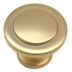 Laurey Newport Traditional Round Cabinet Knob 1-3/8 in. D 1 in. Satin Brass 1 pk