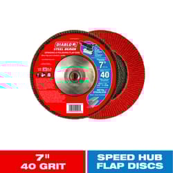 Diablo Steel Demon 7 in. Premium Zirconium Blend Bolt-On Flap Disc 40 Grit Ultra Coarse 1 pk