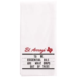 EL Arroyo White Cotton Essential Oils Tea Towel 1 pk