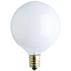 Westinghouse 15 W G16.5 Globe Incandescent Bulb E12 (Candelabra) White 2 pk