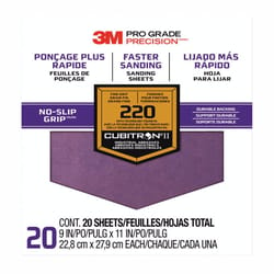 3M Pro Grade Precision 11 in. L X 9 in. W 220 Grit Ceramic Sanding Sheet 20 pk