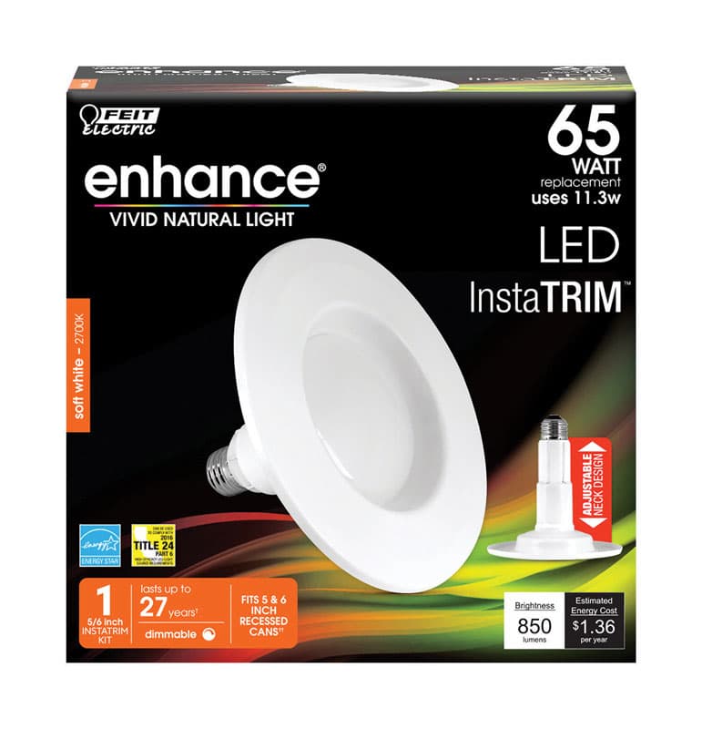 Feit Electric Enhance Vivid Natural Light 65 Watt LED Insta Trim. Soft White.