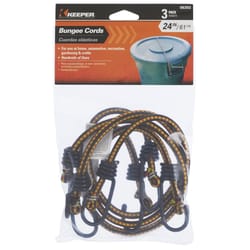 Keeper Multicolored Bungee Cord 24 in. L X 0.315 in. 3 pk