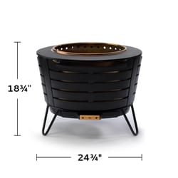 TIKI 25 in. W Steel Round Wood Fire Pit with Stand