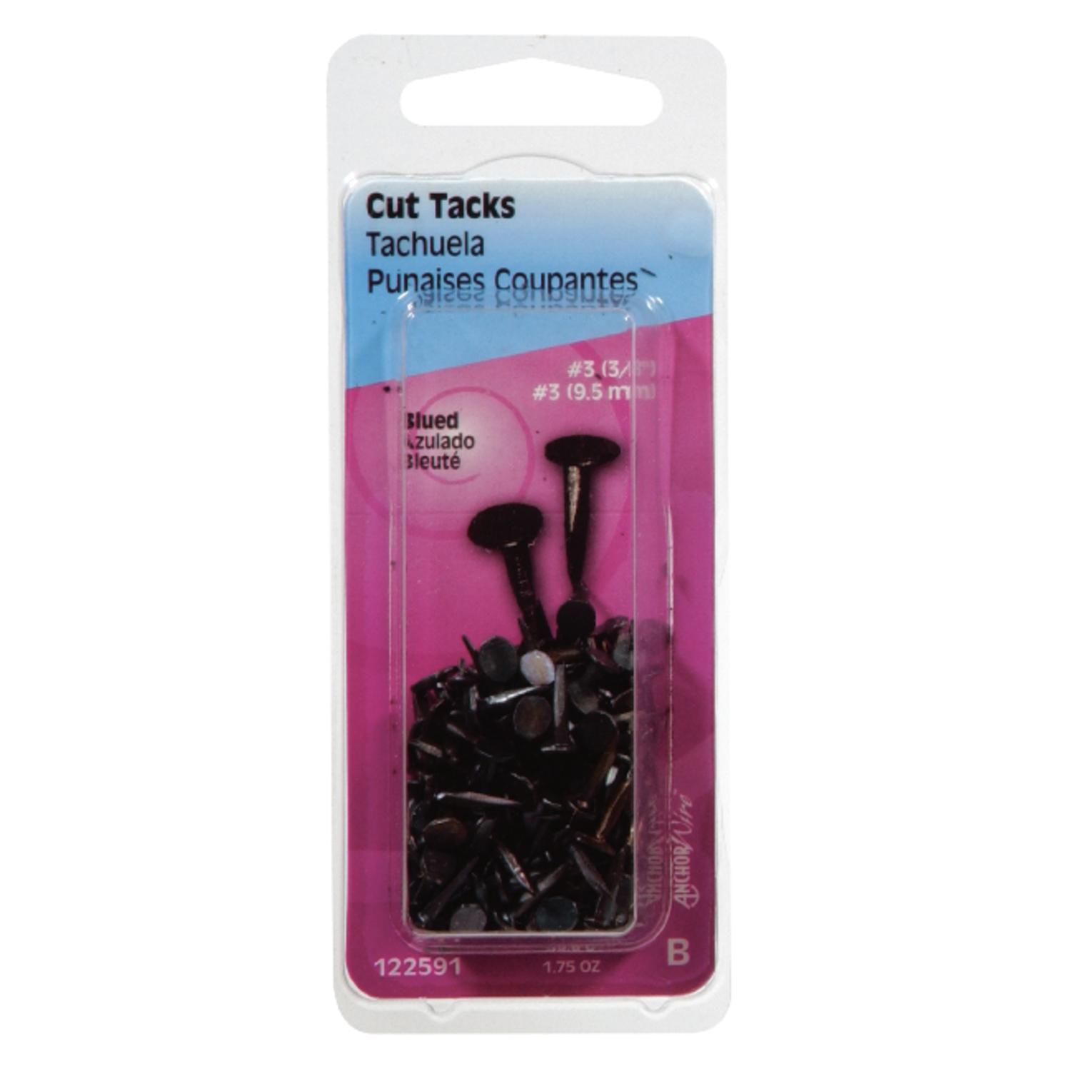 Hillman No. 3 X 3/8 in. L Blue Steel Cut Tacks 1.75 pk Hillman No. 3 X 3/8 in. L Blue Steel Cut Tacks 1.75 pk