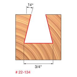 Freud 3/4 in. D X 3/4 in. X 3-1/8 in. L Carbide Dovetail Router Bit