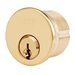 Ace SC1 Bright Brass Mortise Cylinder Keyed Alike