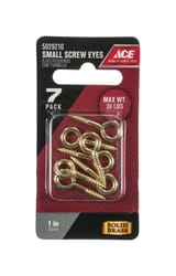 Ace 1/8 in. D X 1 in. L Polished Brass Screw Eye 30 lb. cap. 7 pk