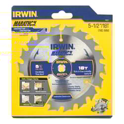 Irwin Marathon 5-1/2 in. D Carbide Circular Saw Blade 18 teeth 1 pk