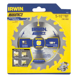 Irwin Marathon 5-1/2 in. D Carbide Circular Saw Blade 18 teeth 1 pk