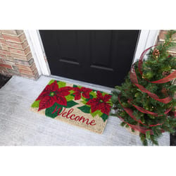 Entryways 18 in. W X 30 in. L Multi-color Poinsettia Welcome Coir Door Mat