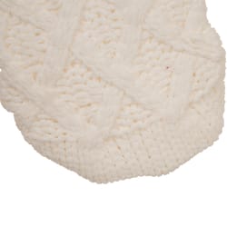 Glitzhome Red/White Knitted with Trim & Pompom Christmas Stocking 0.49 in.