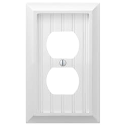 Amerelle Cottage Matte White 2 gang Compressed Composite Duplex Wall Plate 1 pk