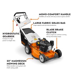 STIHL RM 756 YC 22 in. 200 cc Gas Self-Propelled Lawn Mower
