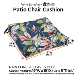 Classic Accessories Vera Bradley Multicolored Polyester Chair Cushion 5 in. H X 19 in. W X 19 in. L