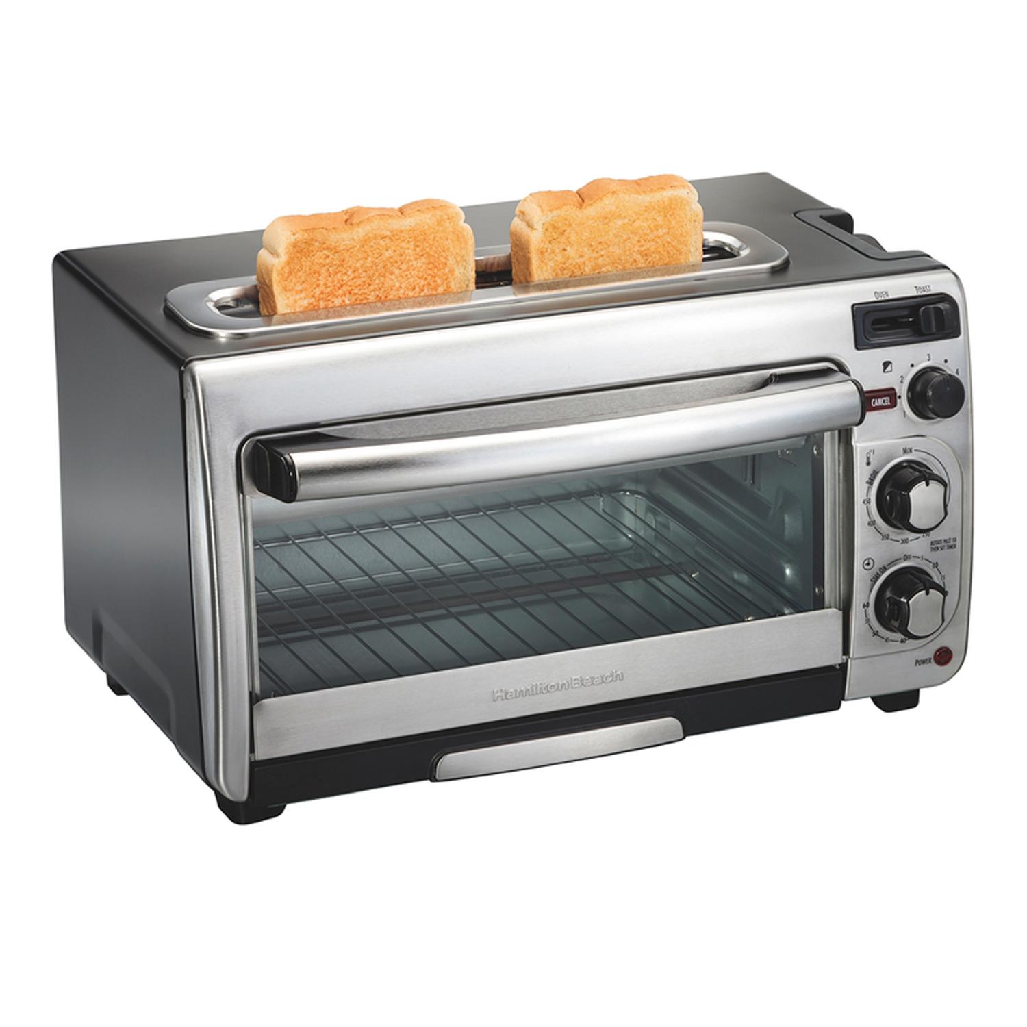 Photos - Mini Oven Hamilton Beach Metal Black/Silver 2 slot Toaster Oven 12 in. H X 17.8 in. W X 10.2 in. D 31156G 