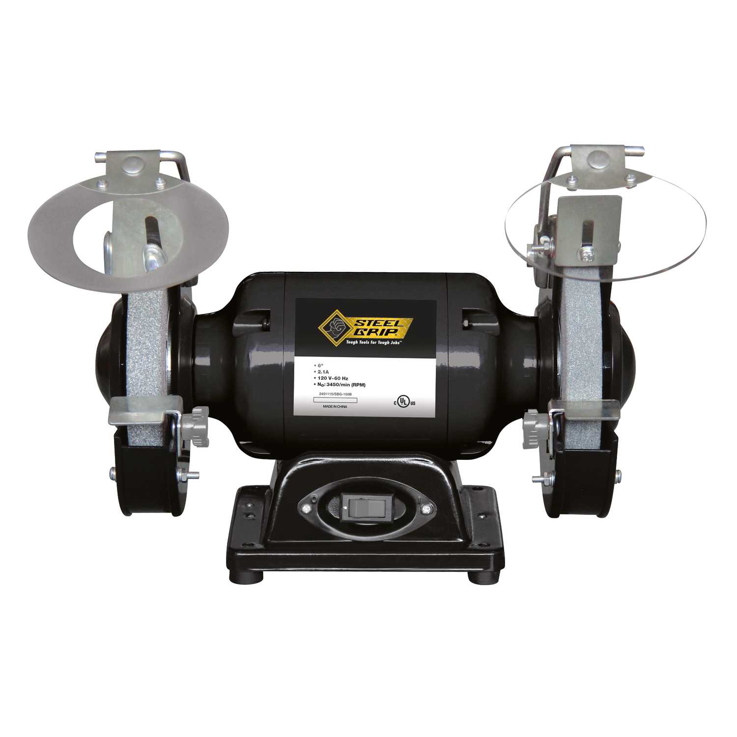 Steel Grip 6 in. Bench Grinder 1/3 hp 2.1 amps 3450 rpm Ace Hardware