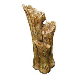 Alpine Polyresin Brown 39 in. H Tree Bark Fountain