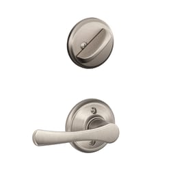 Schlage F Series Avila Satin Nickel Handleset 1-3/4 in.