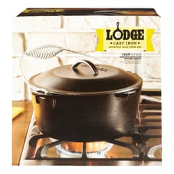Lodge Logic 5-Quart Cast Iron Deep Camp Dutch Oven, Black