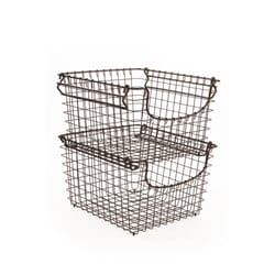 Spectrum Scoop 13 in. L X 13 in. W X 8.5 in. H Bronze Stacking Basket