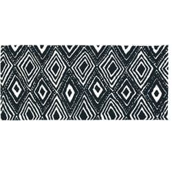 Simple Spaces 21 in. W X 54 in. L Black/White Kenya Polyester Accent Rug