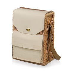 Picnic Time Corsica Wine & Cheese 9.75 in. L X 6.5 in. W X 13.75 in. H Beige Picnic Basket