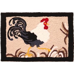 Jellybean 20 in. W X 30 in. L Multi-Color Fancy Rooster Polyester Accent Rug