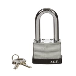 Ace 1-1/2 in. H X 2 in. W X 1-1/16 in. L Laminated Steel Double Locking Padlock